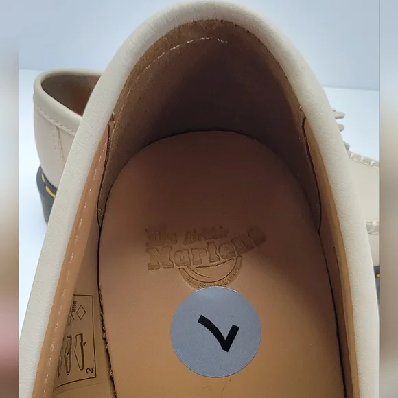 Dr. Martens | Adrian beige tan leather chunky tassel loafer shoes | WMS 7 - Picture 6 of 11